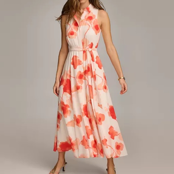 Donna Karan Women’s Chiffon Sleeveless Sundress - Picture 2 of 8